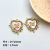 Colgante Creativo de Corazón con Zirconia de Goteo de Aceite Colgante de Aleación Material para Collar Pulsera Pendientes Accesorios de Ropa Hechos a Mano DIY