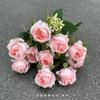 2024 Novo buquê de flores para comércio exterior de fabricantes 5 galhos floco de neve rosa princesa perfumada rosa pequena buquê de casamento atacado