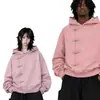 Sudadera con capucha estilo americano de subcultura Y2K con hebilla metálica diagonal para hombre y mujer, sudadera corta casual holgada, estilo Ins