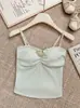 Camisola sexy sin tirantes de encaje con lazo estilo coreano con copas para mujer, adecuada para usar debajo de un vestido de novia, top sexy ajustado