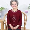Roupa de Verão da Vovó Camisa Fina para Meia-idade e Idosos Manga Longa Roupas de Velhinhos Camisa para Mãe de 60-70 Anos Roupa de Primavera