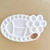 Paleta de plástico pies pequeños flor de ciruelo paleta de tres líneas niños paleta de acuarela acrílica venta al por mayor