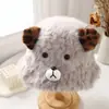 Chapéu de Pescador Feminino Outono e Inverno Novo Estilo Desenho Animado Ragdoll Moda Rosto Exposto Pequeno Chapéu de Bacia Recheado Chapéu Quente à Prova de Frio