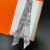 Bufanda de Seda Diagonal Estilo Nuevo, Cinta de Seda Imitación, Diadema de Seda de Sarga Estampada para Mujer, Decoración para Bolso, Bufanda para Cuello Estampada Digitalmente