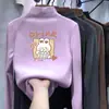 Y2005# Chaqueta de Otoño para Niñas Camiseta de Manga Larga Camiseta Básica de Terciopelo Cuello Semi-alto Camiseta Ropa de Otoño para Niños Bebés Niños