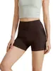 Shorts de yoga a rayas de tiro alto para mujer, estilo "culo de melocotón", transpirables, control de abdomen, sin costuras, levanta glúteos, para fitness, running y deportes de verano