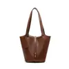 Bolsa de Mão, Bolsa de Ombro, Couro Genuíno de Camada Superior de Couro Bovino Feita Sob Medida, Grande Capacidade, Sensação de Alto Padrão, Bolsa Saco de Nicho para Mulheres