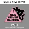 Novo Adesivo Refletivo Gato Preto Motorista Iniciante Divertido Motorista Iniciante Por Favor Espere Pacientemente Adesivo Magnético