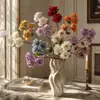 Buquê de Flores Artificiais com 3 Cabeças de Gardênia, Flores de Seda para Arranjos de Casamento, Decoração de Casa com um Toque de Luxo