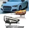Adecuado para Conjunto de Faros de Audi A4L 17-19 A4 Modificado y Mejorado Faros LED Matrix de Gama Alta Luces de Circulación Diurna