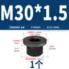 Tapón Hexagonal Negro con Brida y Tapón para Borde de Tubería M8M10M12M20-M60*1/1.25/1.5/2