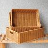 Cesta de Almacenamiento para Mesa de Café tipo Ratán Cesta Organizadora de Cajón para Mueble de TV de Sala de Estar Cesta de Almacenamiento para Snacks y Cosméticos de Escritorio