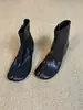 Versión de cuero~Botas únicas de punta dividida tipo pezuña de cerdo con cremallera lateral, botines Chelsea para mujer, nuevo modelo 2026, botas Martin de tacón grueso