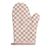 Guantes para horno y microondas de sarga a cuadros estilo japonés engrosados, guantes simples resistentes al calor para hornear en el horno, resistentes a altas temperaturas, en stock