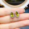 Venta al por mayor de fábrica Populares Pendientes de Peridoto Natural Plata S925 Incrustados Piedra Principal 5*7 Joyería de Lujo Venta Directa de Fábrica