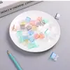 Clips de Empuje y Tirón, Clips Transparentes Convenientes de Colores Dulces, Clips Pequeños, Clips Multifuncionales de Oficina, Clips Pequeños Fijos