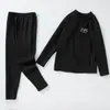 Ropa de Otoño 100% Algodón y Pantalones Largos para Niños, Pijamas de Lana para Niños, Ropa de Casa para Niñas Pequeñas, Conjuntos de Ropa Interior Térmica para Niños Tallas Mediana y Grande