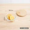 Lonchera de vidrio con rayas verticales y tapa de bambú, recipiente rectangular sellado para almacenamiento de alimentos, apto para microondas, caja para conservación de alimentos
