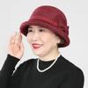 Sombrero Nuevo para Madre Sombrero de Pescador para Mujer Otoño e Invierno Sombrero de Cubeta Versátil para Mediana Edad y Ancianos Sombrero de Copa Casual de Lana con Estampado de Pata de Gallo