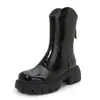 Botas Chelsea Martin Tendência em Couro Genuíno para Mulheres, Outono e Inverno 2026, Estilosas e Afinando a Silhueta, Botas de Cano Curto com Cadarço Estilo Britânico