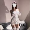 Nova saia sexy pura desejo renda cetim roxo quadril feminina push-up peito pequeno roupa íntima sexy pijama uniforme
