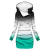 [Procesamiento Personalizado] Gabardina Gruesa de Invierno con Capucha Estilo Europeo y Americano, Impresión Digital 3D para Mujer, Longitud Media