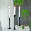 Candelabro romántico estilo Ins para cenas a la luz de las velas, candelabro de hierro vintage, adornos, candelabro de boda negro, accesorios de fotografía