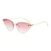 Nuevas gafas de sol triangulares sin montura estilo ojo de gato con borde cortado, gafas de sol de moda europeas y americanas, gafas de sol de alta gama personalizadas estilo callejero