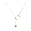 Collar de cuentas geométricas cadena para suéter otoño e invierno acero de titanio no se decolora largo de alta calidad versátil estilo ins collar venta al por mayor