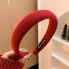 Diadema roja de Año Nuevo, horquilla para presionar el cabello para mujer, diadema para otoño e invierno que combina con todo, diadema con borde ancho, diadema con calavera alta