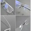 Armazones de Gafas sin Montura Bicolor para Hombre, Titanio Puro Ultraligero, Aptos para Lentes de Graduación, Armazón Cuadrado Simple Elegante para Negocios de Hombre, Modernos