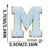 Nuevos Parches de Letras Bordadas para Toalla de Chenilla Azul Cielo Autoadhesivos para Ropa y Gorras de Béisbol Parches Decorativos Versátiles
