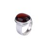 Anillo de plata de ley Yilu S925 con superficie de huevo de ámbar de sangre, simple, elegante, de alto sentido, estilo étnico, accesorios, elegante anillo de plata