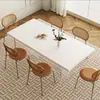Mesa de Jantar em Ardósia para Apartamentos Pequenos, Estilo Creme Designer Retangular Acrílico Suspenso Mesa de Jantar para Uso Doméstico