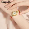 El Brazalete de Reloj para Mujer Más Vendido de Mokago, Estilo de Lujo Ligero con Nácar, Alto Valor Estético, Esfera Redonda Pequeña, Reloj de Cuarzo Compacto