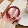 Colección de cinabrio de 8 mm ~ Pulsera de la suerte de elefante estilo chino rojo de Año Nuevo con hebilla de paz Pulsera de recuerdo turístico con carácter fu del templo