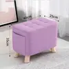 Taburete pequeño de tela para el hogar, taburete para cambiarse los zapatos, reposapiés para sofá de sala de estar, banco pequeño de madera para niños, asiento cuadrado de madera para sala de estar