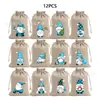 Gran Venta en Stock Bolsa de Regalo con Cordón de Enano Navideño Cascanueces Caricatura Bolsillo de Lino con Cordón Bolsa de Regalo Navideña