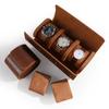 Caja de Almacenamiento para Relojes, Caja para Relojes para el Hogar, Individual, Doble, Paquete de Tres, Caja de Almacenamiento para Relojes de Viaje Portátil de Cuero