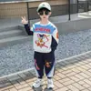 Conjunto de Dos Piezas Nuevo para Niños Primavera y Otoño 2026: Conjunto de Sudadera Iluminada Nezha Color-Block Elegante y Genial para Niños