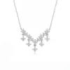 Collar para Mujer de Plata de Ley S925 con Borla Estrellada Forma de O Lujo Accesible Versátil Nicho Gama Alta como Regalo de Cumpleaños para tu Novia
