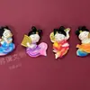Nuevo Dibujo Animado Dinastía Tang Chica de Luoyang instrumento musical Apsara creativo tridimensional dibujos animados resina magnético pegatinas para refrigerador viaje Ji