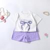 Conjunto Curto de Manga Curta para Crianças no Verão Roupa de Bebê Recém-Nascido 100% Algodão Puro Masculino e Feminino Nova Roupa Infantil Conjunto de Duas Peças Venda por Atacado