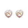 Pendientes de Corazón de Circonita de Aguja de Plata Europeos y Americanos Lujo Ligero Nicho Gama Alta Exquisitos Pendientes de Botón Moda Versátil Pendientes al por Mayor para Mujer