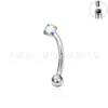 Pacote de Rosca Interna de Titânio F136 com 5A Zircônia Unha de Sobrancelha Unha Rook Curva de Sobrancelha Corpo de Liga de Titânio G23 Joias para Piercing