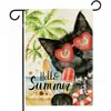 2026 Bestseller de Amazon Primavera y Verano Gato Floral Girasol Jardín Decoración Exterior Bandera Lino Bandera de Jardín