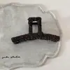 Pinza para el Cabello de Lujo Versátil Estilo Coreano con Estampado de Leopardo Color Café para Mujer, Pasador Suave y Elegante para la Parte Posterior de la Cabeza