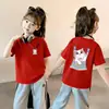 Camiseta de algodón puro de manga corta para niñas, elegante ropa de verano para bebés, nuevo modelo 2026, top fresco para niños mayores, marca de moda