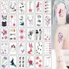Calcomanías de Tatuaje Impermeables y de Larga Duración Estudiantes Femeninas Lindas Artificiales Pequeñas Frescas Clavícula Dedo Estilo Hyuna Tatuaje de Dibujos Animados