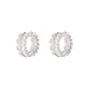 Elegantes Aretes de Aro de Encaje y Perlas Estilo Francés para Mujer, Aretes de Tuerca Nicho de Lujo Ligero de Alta Gama con un Temperamento Sofisticado